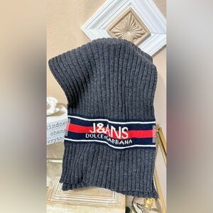 Dolce & Gabbana Men's Gray and Red Scarf